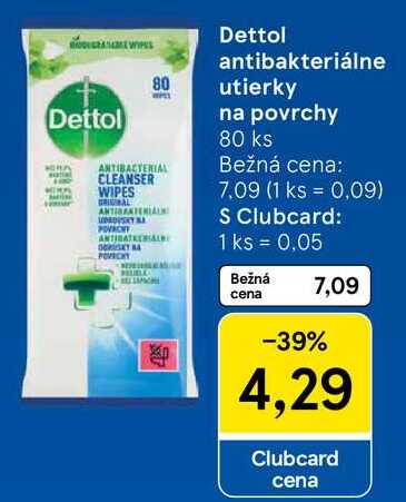 Dettol antibakteriálne utierky na povrchy, 80 ks 