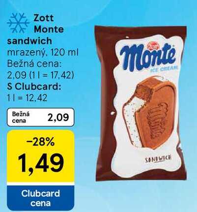 Zott Monte sandwich, 120 ml 