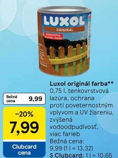 Luxol originál farba, 0,75 l