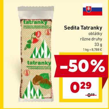 Sedita Tatranky oblátky rôzne druhy 33 g 