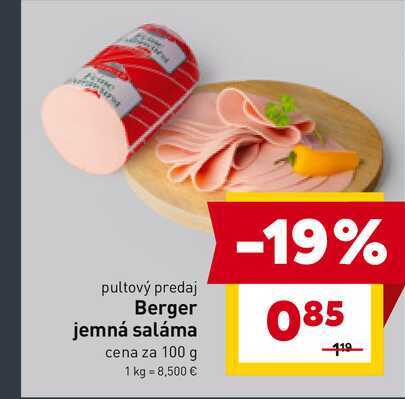 Berger jemná saláma cena za 100 g