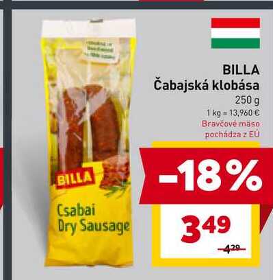 Čabajská klobása 250 g 