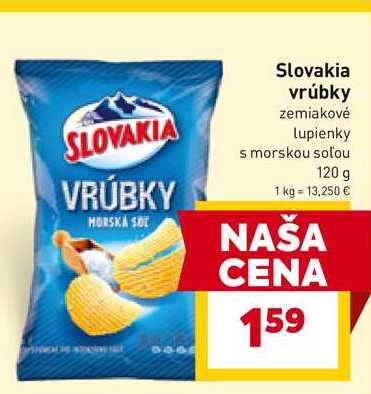 Slovakia vrúbky zemiakové lupienky s morskou soľou 120 g