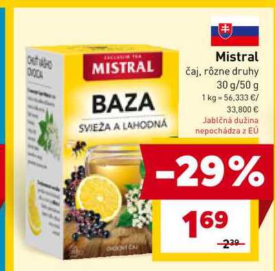 Mistral čaj, rôzne druhy 30 g/50 g 