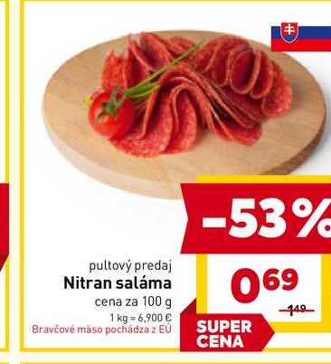 Nitran saláma cena za 100 g 