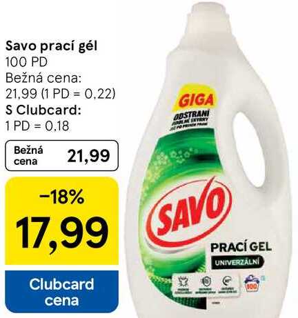 Savo prací gél, 100 PD 