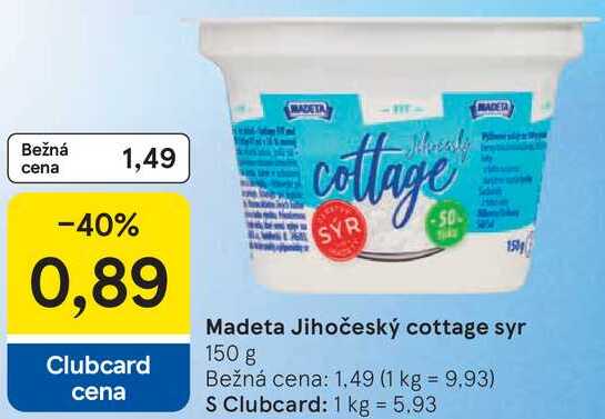 Madeta Jihočeský cottage syr, 150 g