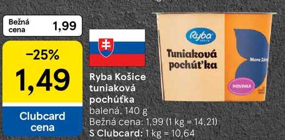 Ryba Košice tuniaková pochúťka, 140 g