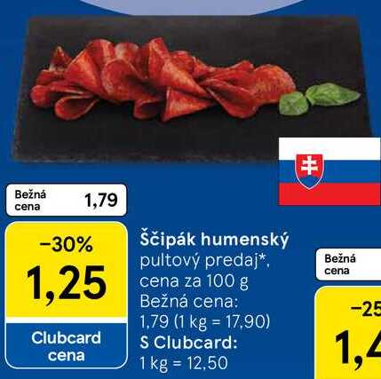 Ščipák humenský, cena za 100 g