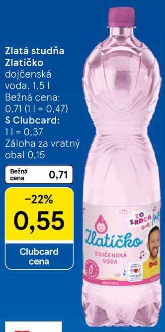 Zlatá studňa Zlatíčko dojčenská voda, 1,5 l