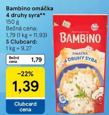 Bambino omáčka 4 druhy syra, 150 g