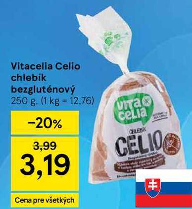 Vitacelia Celio chlebík bezgluténový, 250 g