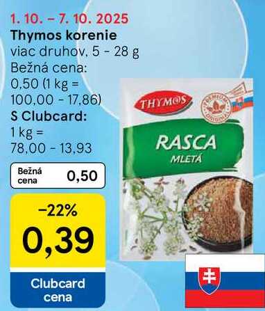 Thymos korenie, 5- 28 g 