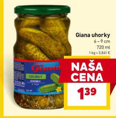 Giana uhorky 6-9 cm 720 ml 