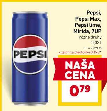 Pepsi 0,33 l v akcii