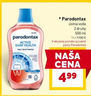Parodontax ústna voda 2 druhy 500 ml 