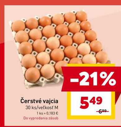 Čerstvé vajcia 30 ks/veľkosť M 