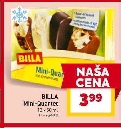 BILLA Mini-Quartet 12 x 50 ml