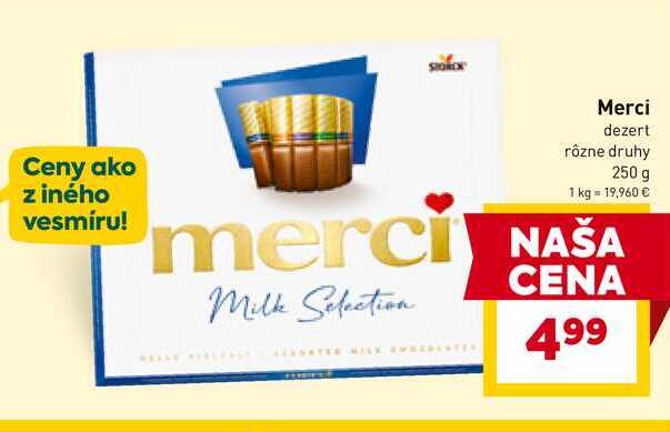 Merci dezert rôzne druhy 250 g