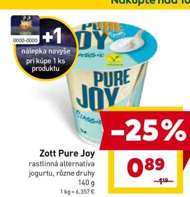 Zott Pure Joy rastlinná alternatíva jogurtu, rôzne druhy 140g