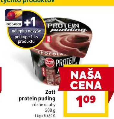 Zott protein puding rôzne druhy 200 g
