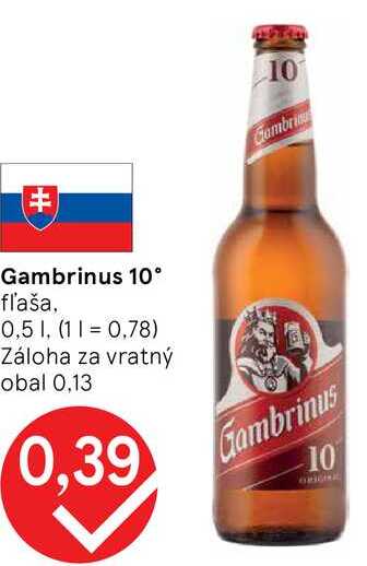 Gambrinus 10°, 0,5 l