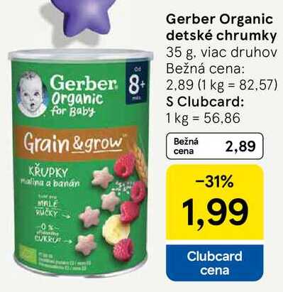 Gerber Organic detské chrumky, 35 g