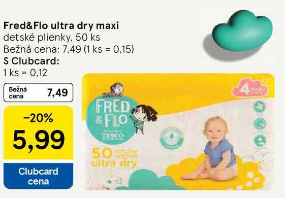 Fred&Flo ultra dry maxi, 50 ks 
