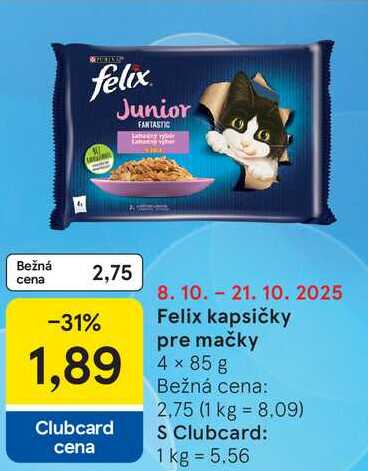 Felix kapsičky pre mačky, 4x 85 g