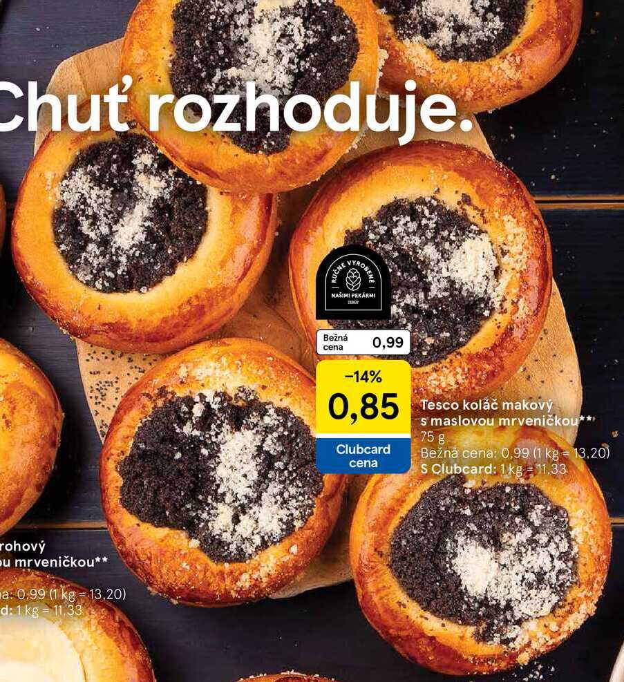 Tesco koláč makový s maslovou mrveničkou, 75 g