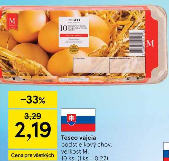 Tesco vajcia, 10 ks