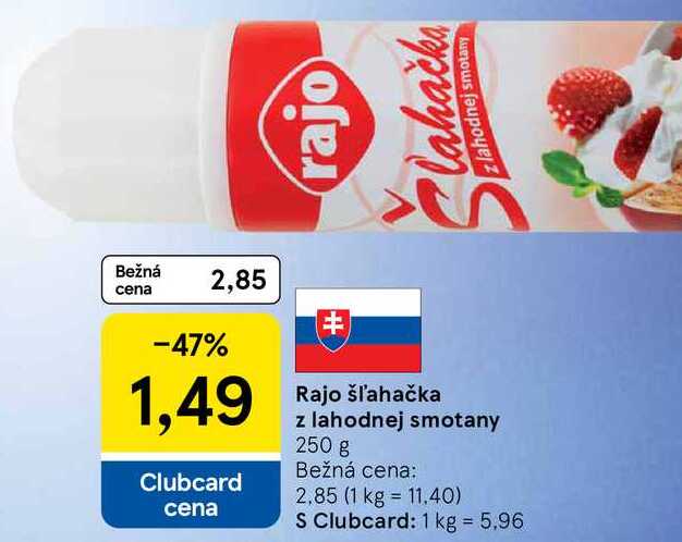 Rajo šľahačka z lahodnej smotany, 250 g