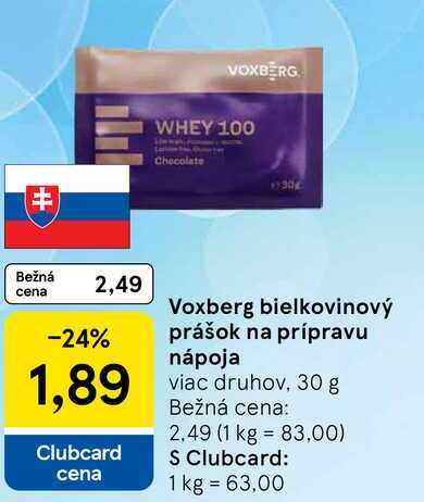Voxberg bielkovinový prášok na prípravu nápoja, 30 g