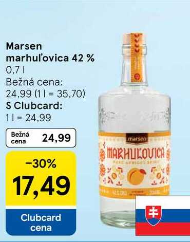 Marsen marhuľovica 42 %, 0,7 l