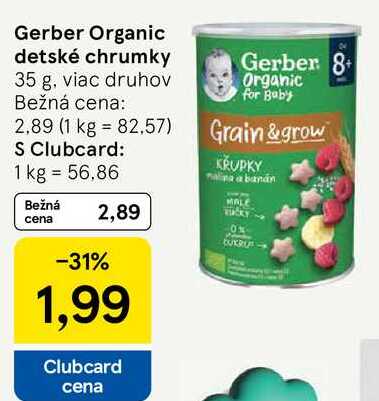 Gerber Organic detské chrumky, 35 g