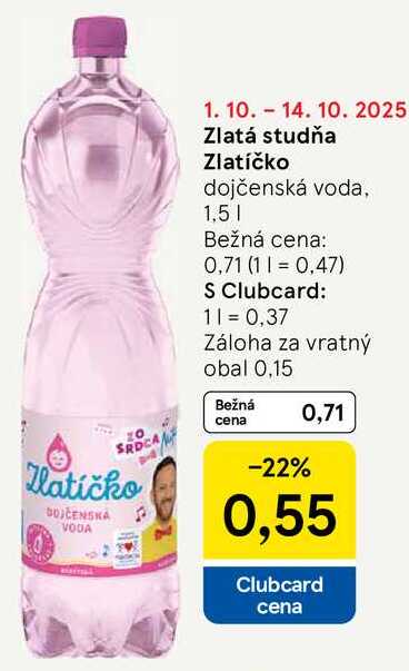 Zlatá studňa Zlatíčko, 1,5 l