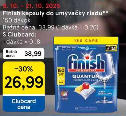 Finish kapsuly do umývačky riadu, 150 dávok