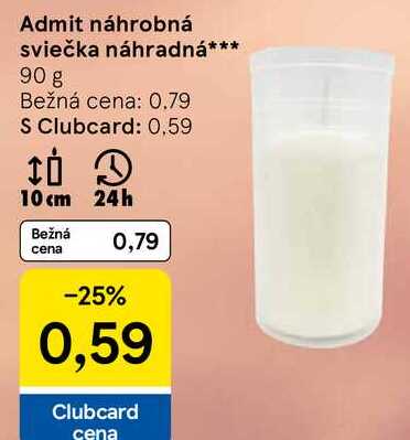 Admit náhrobná sviečka náhradná