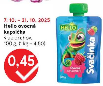 Hello ovocná kapsička, 100 g