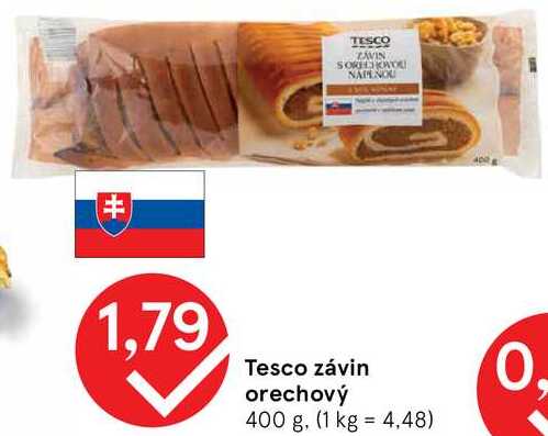 Tesco závin orechový, 400 g