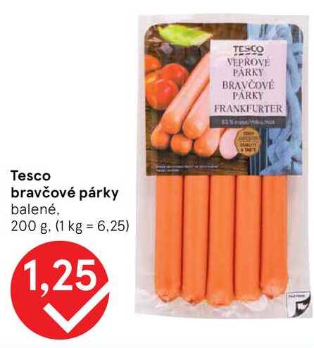 Tesco bravčové párky, 200 g