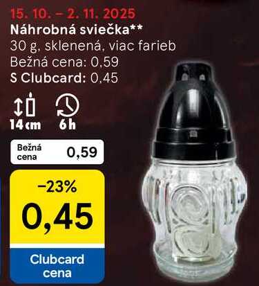 Náhrobná sviečka, 30 g