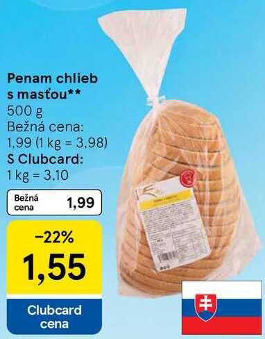 Penam chlieb s masťou, 500 g 