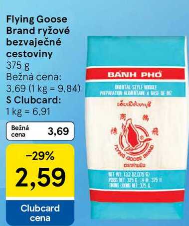 Flying Goose Brand ryžové bezvaječné cestoviny, 375 g