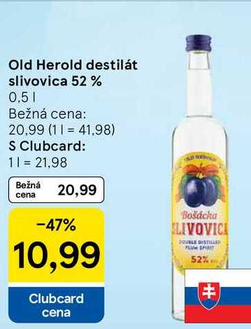 Old Herold destilát slivovica 52 %, 0,5 l 