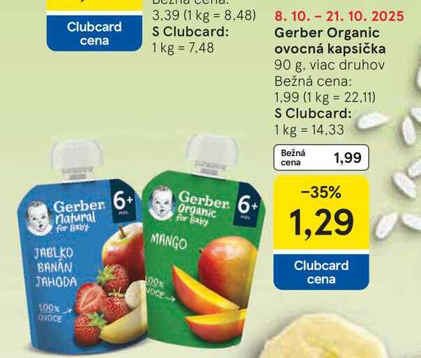 Gerber Organic ovocná kapsička, 90 g