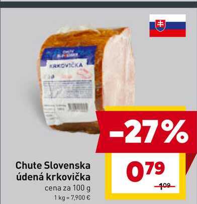 Chute Slovenska údená krkovička cena za 100 g 