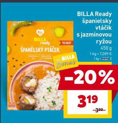 BILLA Ready španielsky vtáčik s jazmínovou ryžou 450 g 