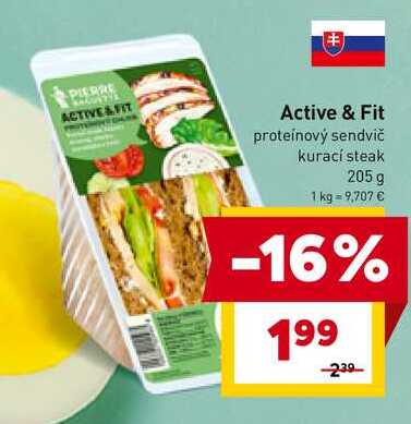 Active & Fit proteinový sendvič kurací steak 205 g