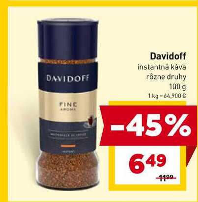 Davidoff instantná káva rôzne druhy 100 g 